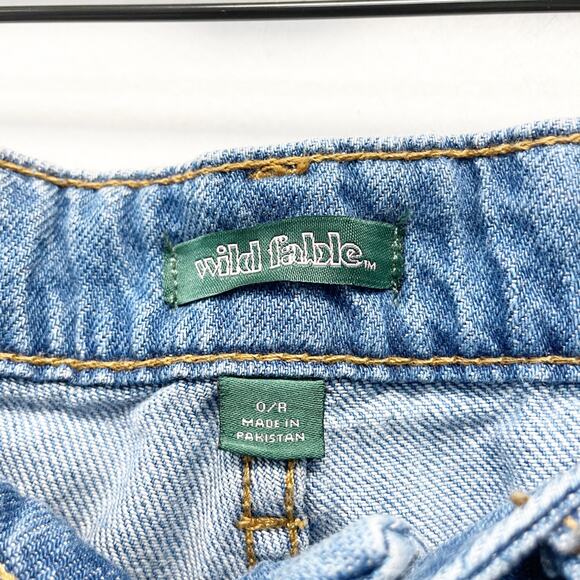 Wild Fable Women's Mid Rise Wide Leg Cargo Baggy Jeans Medium Wash Size 0 - Picture 6 of 7